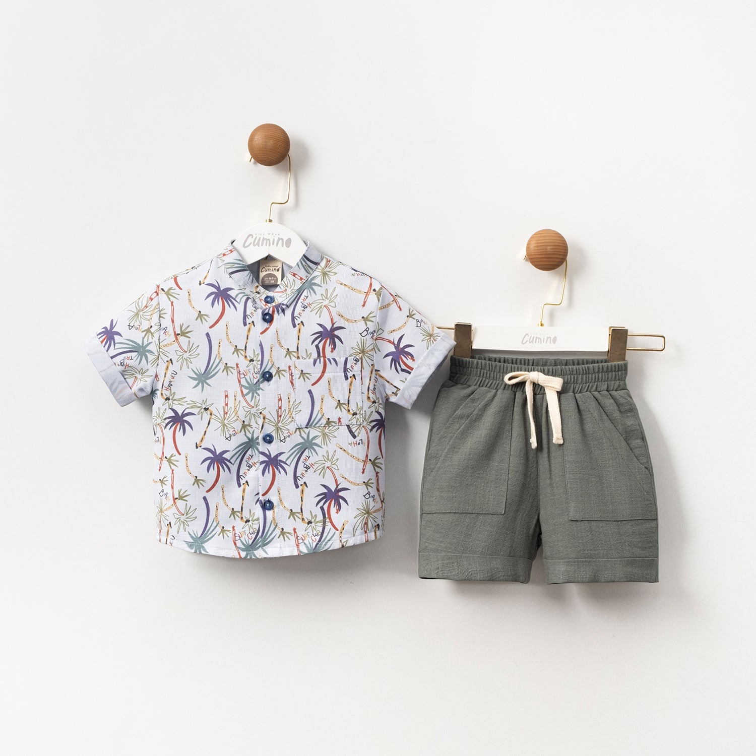 Erkek Bebek 2’li Yazlık Takım, Gömlek ve Şort, 6–24 Ay