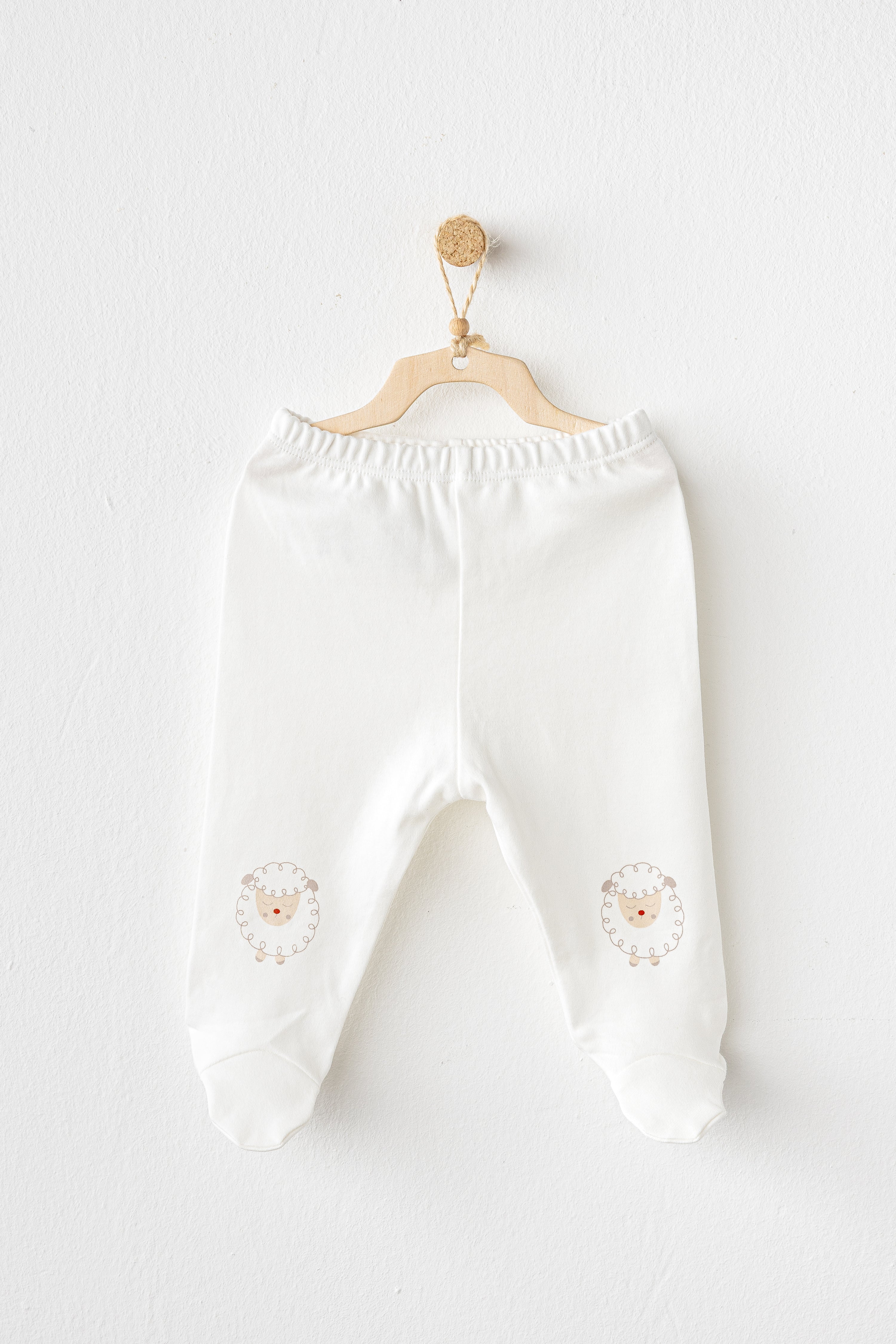 %100 Pamuk, Unisex Kuzucuk Desenli 10’lu Hastane Çıkışı, 0-3 Ay