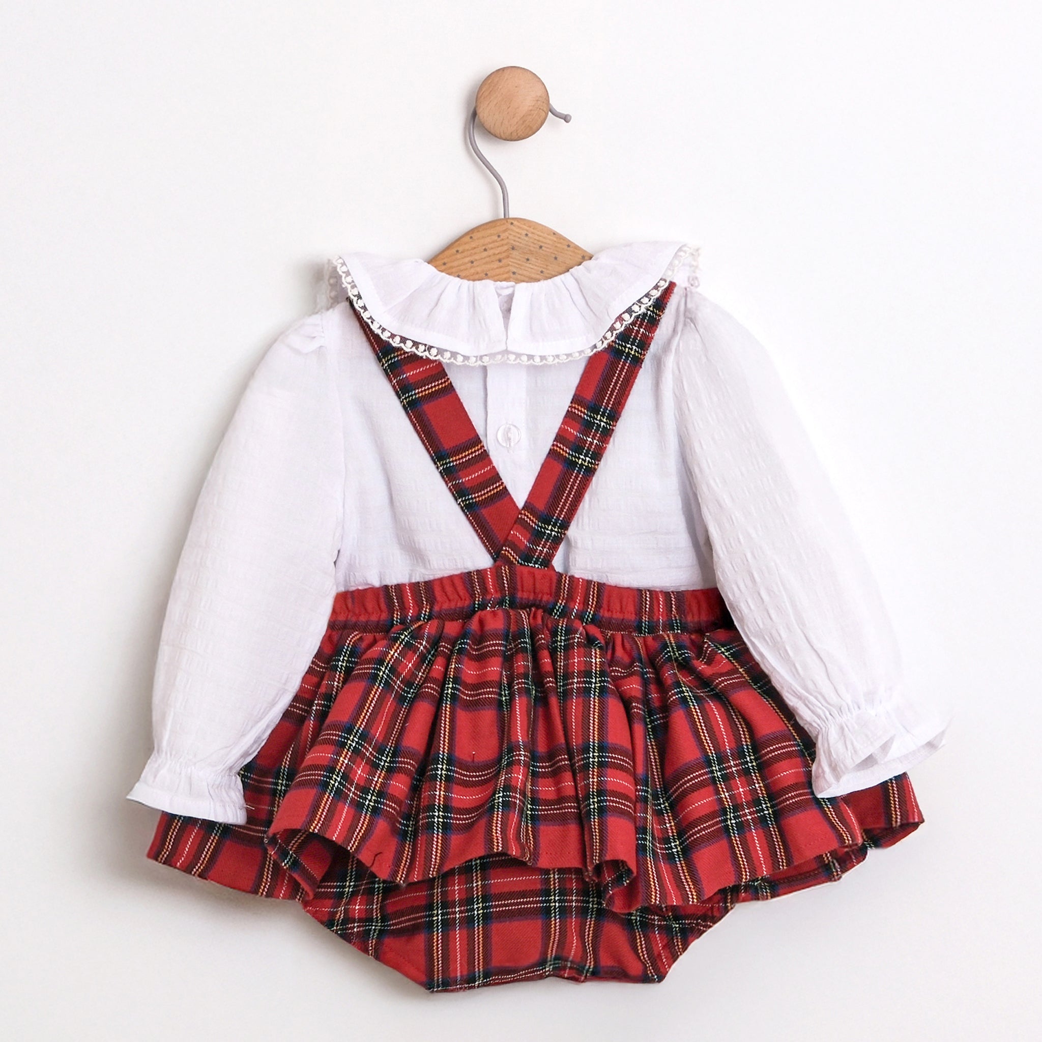 Plaid Patterned Dress Romper for Baby Girls, 6-24 Months