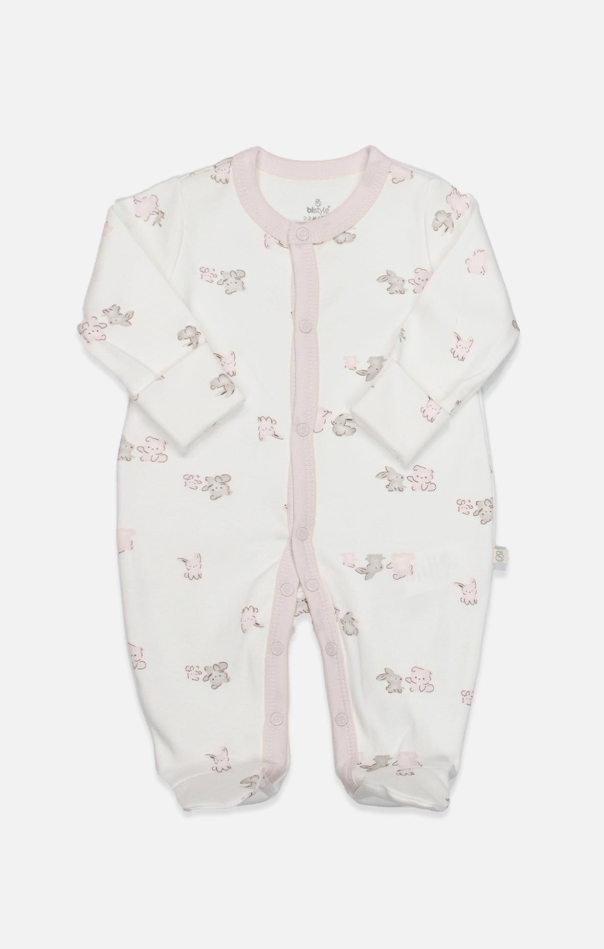 GOTS Organik Pamuk, Unisex Bebek Tulumu, 0-6 Ay