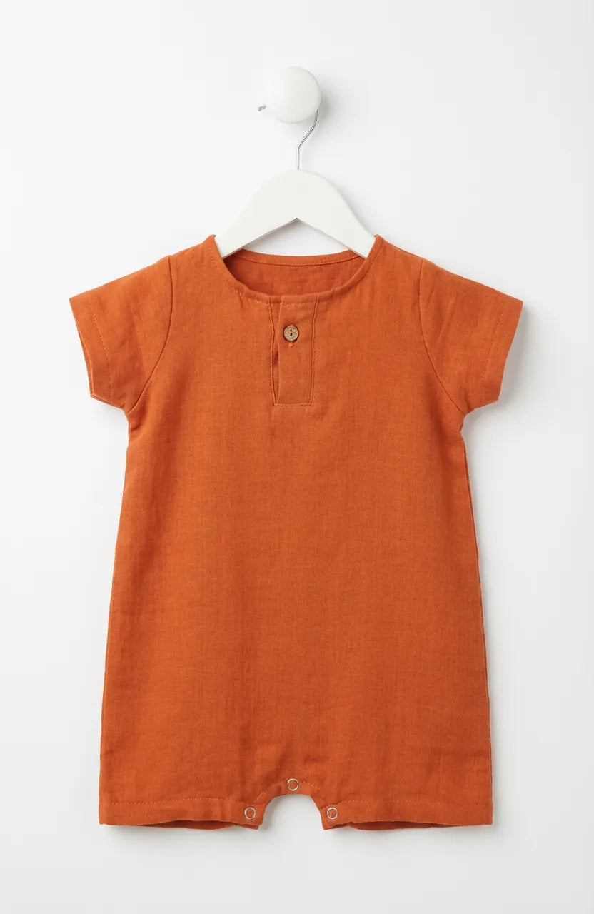 GOTS, Organik Müslin, Bebek Tulum, Yenidoğan, 0-24 Ay