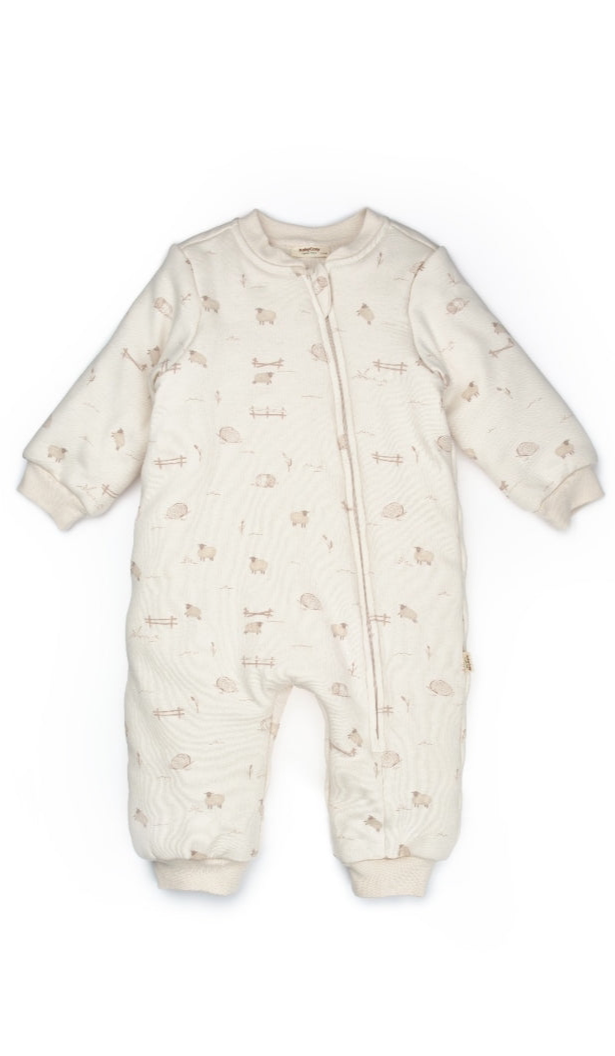 GOTS, Organic, Unisex, Lamb Pattern Sleeping Bag, 2.5 TOG, 6-24 Months
