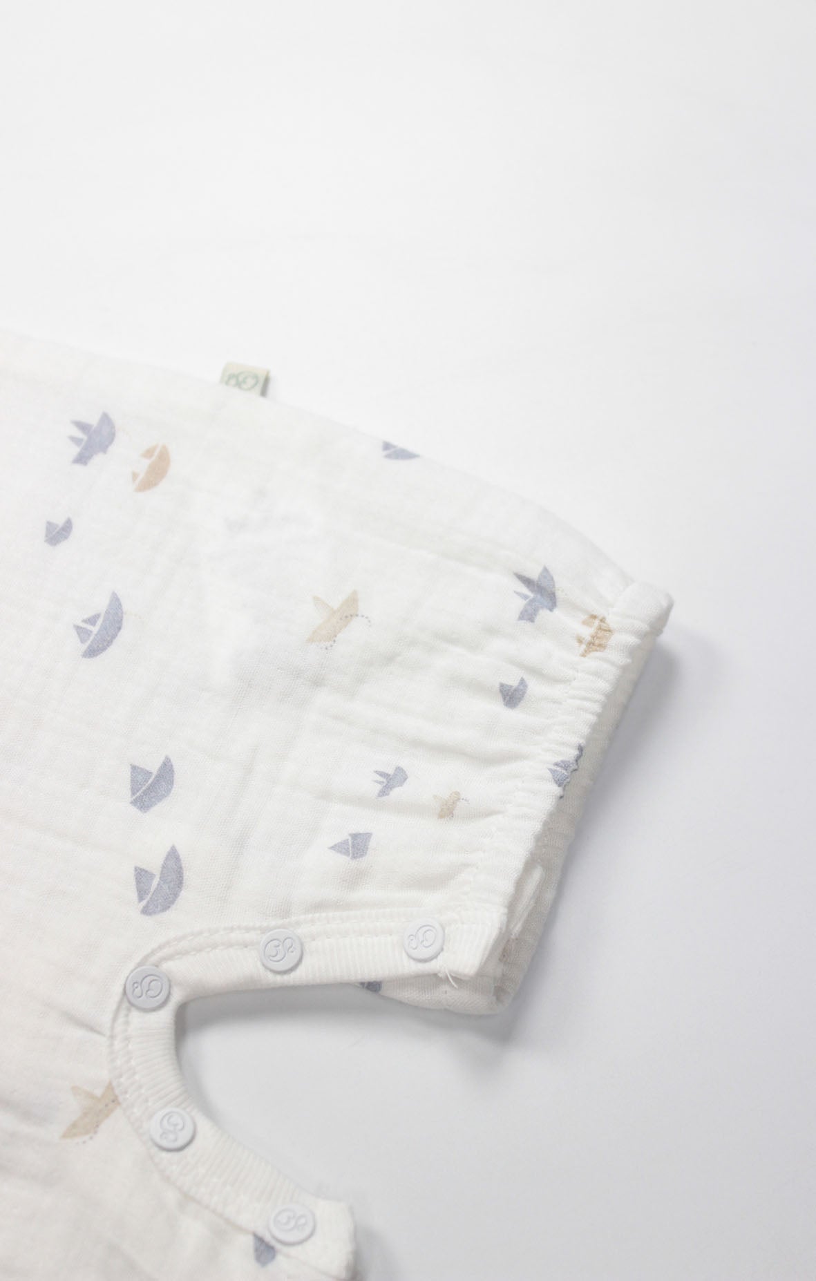 GOTS,Organik Müslin, Unisex Bebek Tulum, Yenidoğan, 0-9 Ay