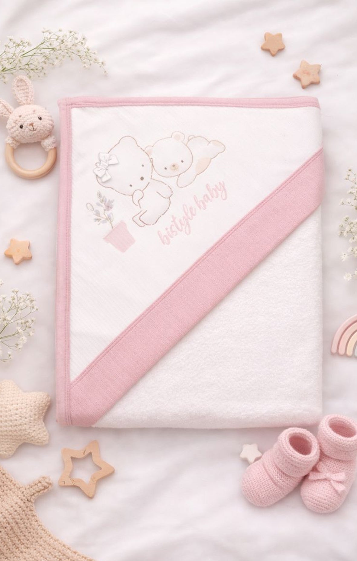 GOTS, Organik Pamuk, Bebek, Yenidoğan Kapüşonlu Havlu