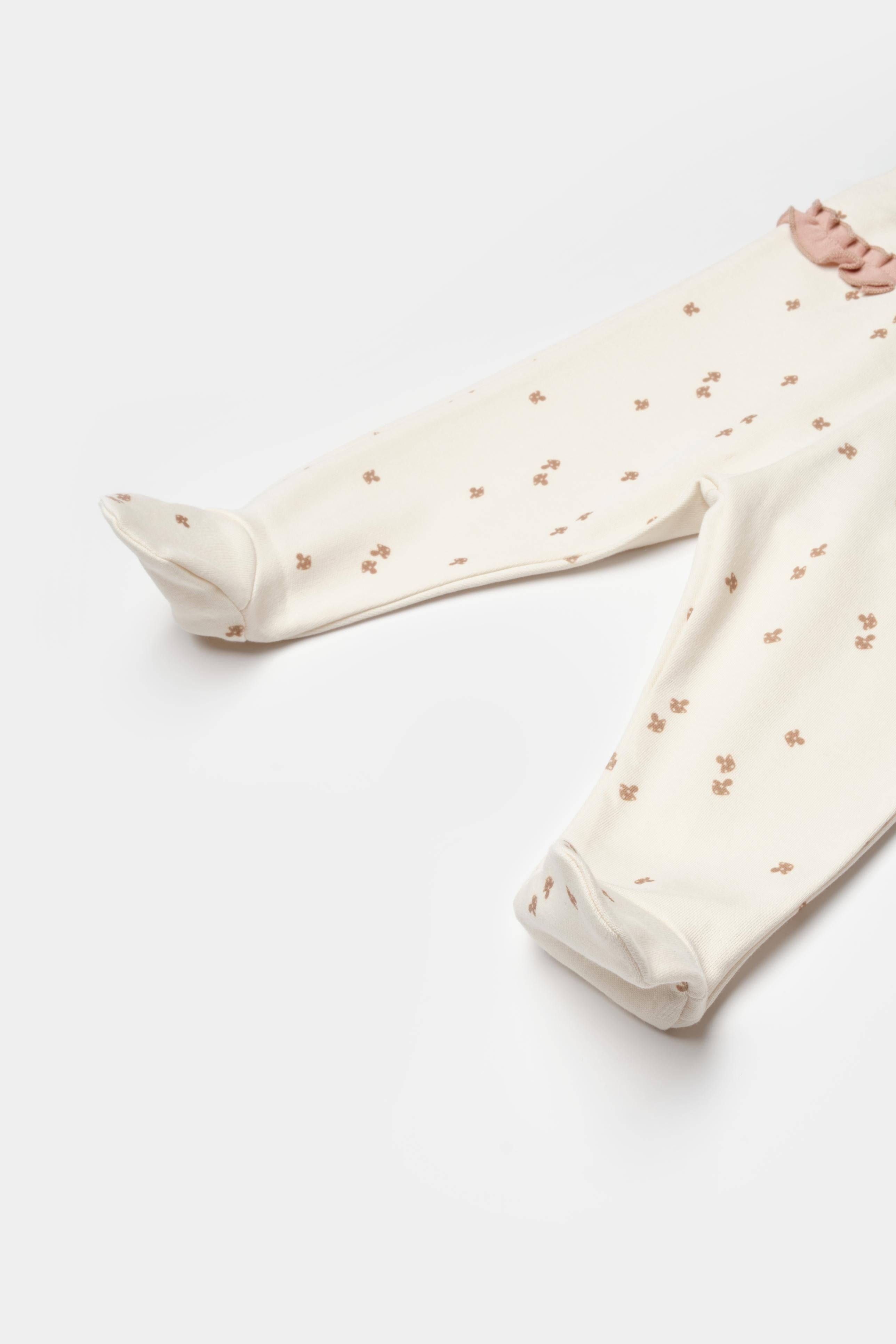 GOTS sertifikalı, organik pamuklu Sweet Lady temalı kız bebek patikli tek alt – 0-12 ay arası kullanım için uygundur, rahat bel yapısı yumuşak ve doğal dokulu kumaştan üretilmiştir.