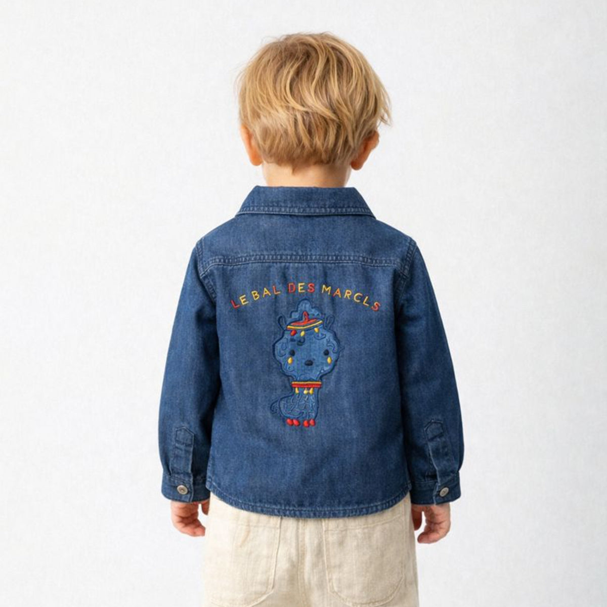 %100 Pamuk, Unisex, Nakışlı Kot Gömlek, 1-4 Yaş