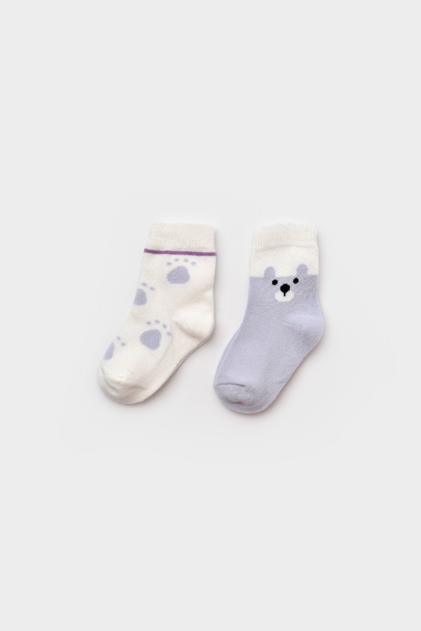 GOTS Sertifikalı 2’lİ Organik, Mutlu Ayıcık, Unisex, 0-6 Ay, Bebek Çorap