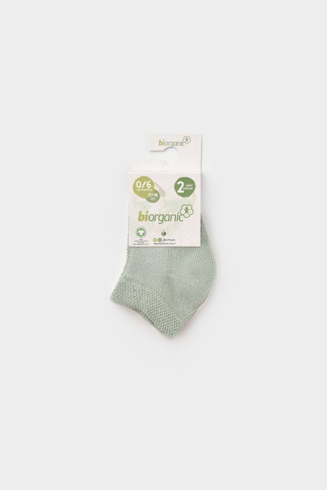 GOTS Sertifikalı 2’lİ Organik, Unisex, 6-12 Ay, Bebek Çorap
