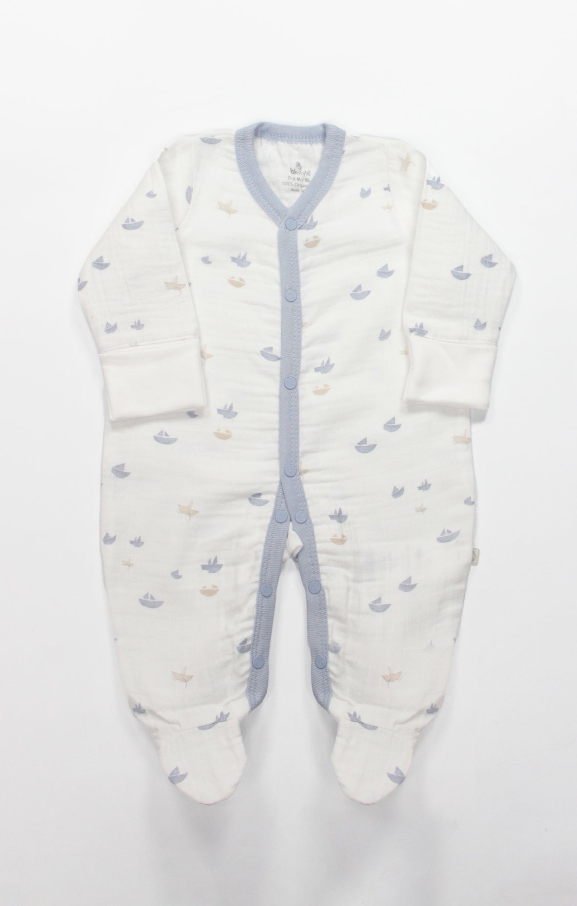 GOTS, Organik Müslin, Yenidoğan Erkek Bebek 10’lu Hastane Çıkışı, 0-3 Ay