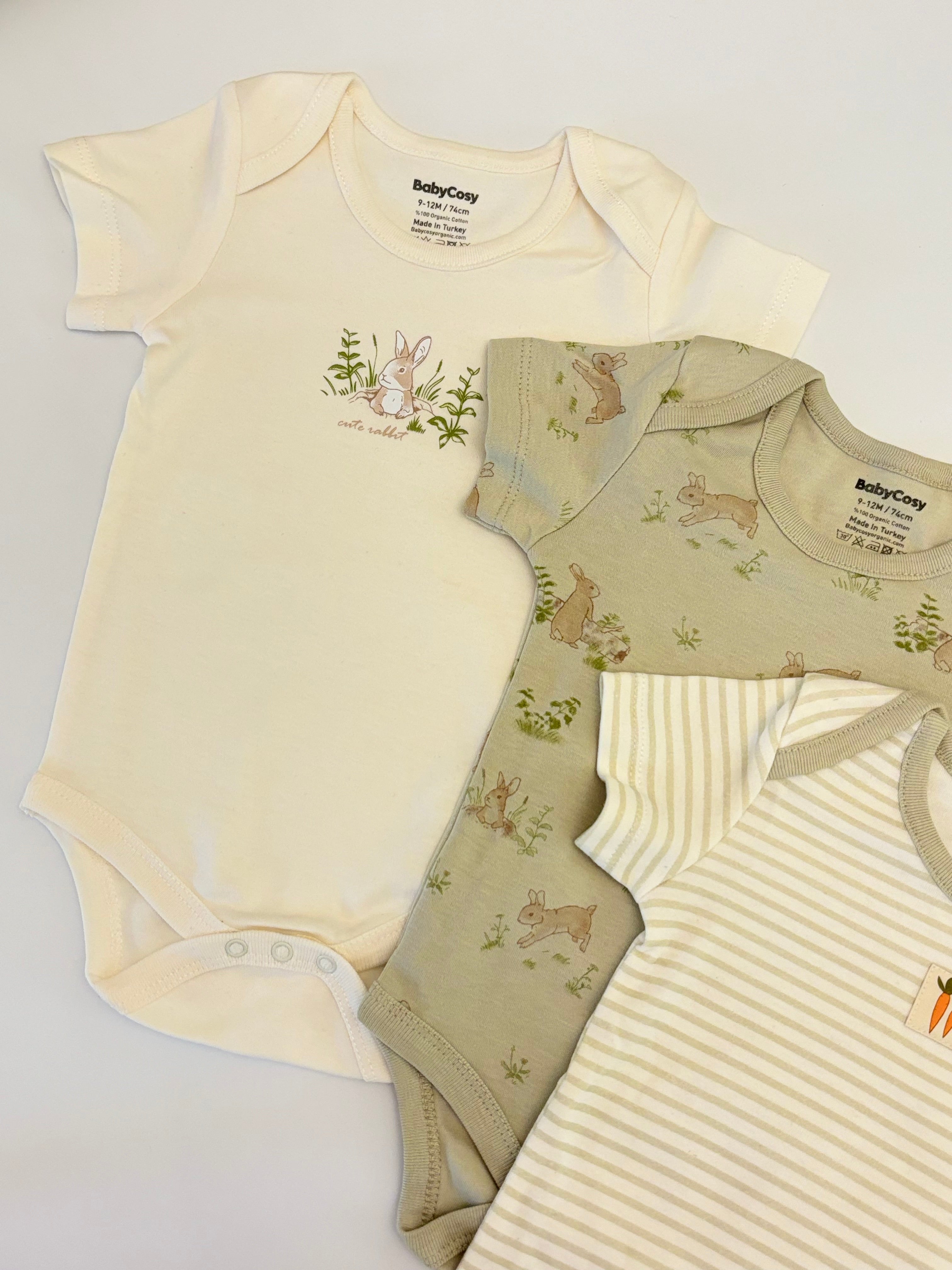 GOTS Sertifikalı, Organik Unisex Bebek 3&