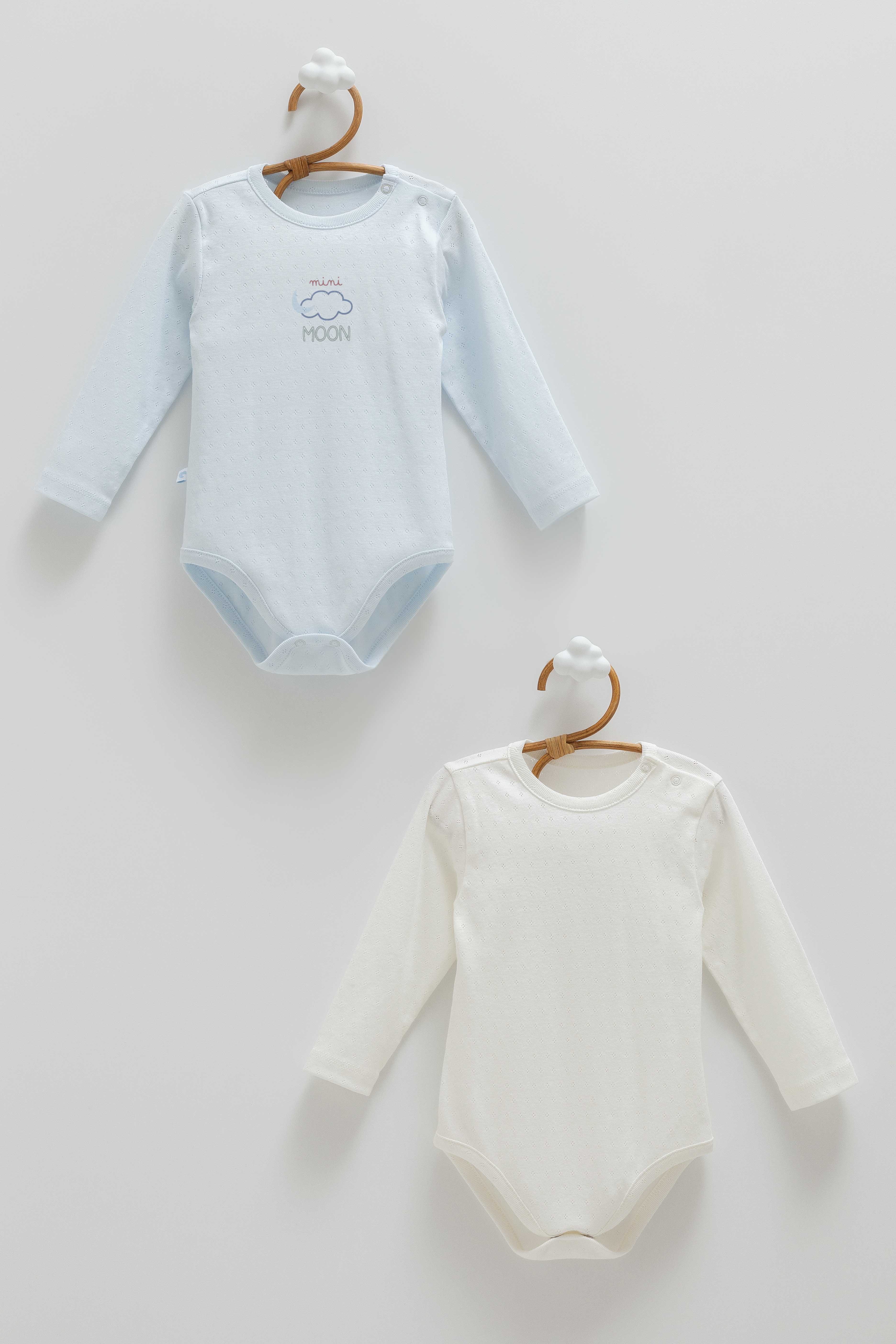 OEKO-TEX, %100 Pamuk, Jakarlı, Erkek Bebek 2’li Body, 9-24 Ay