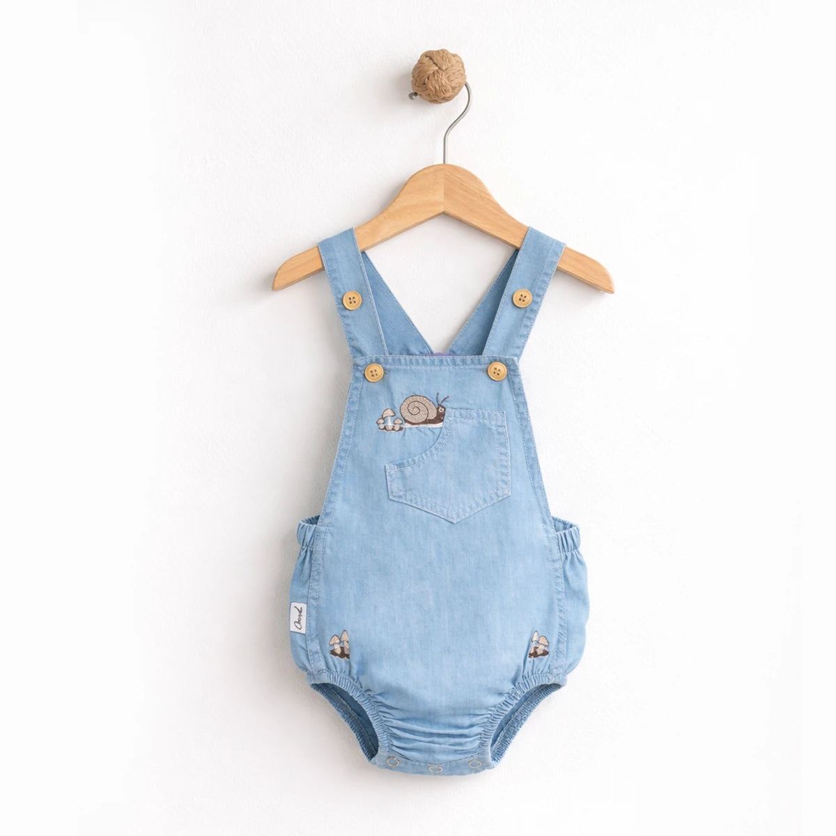 % 100 Pamuk, Unisex Bebek Kot Tulum , 9-24 Ay