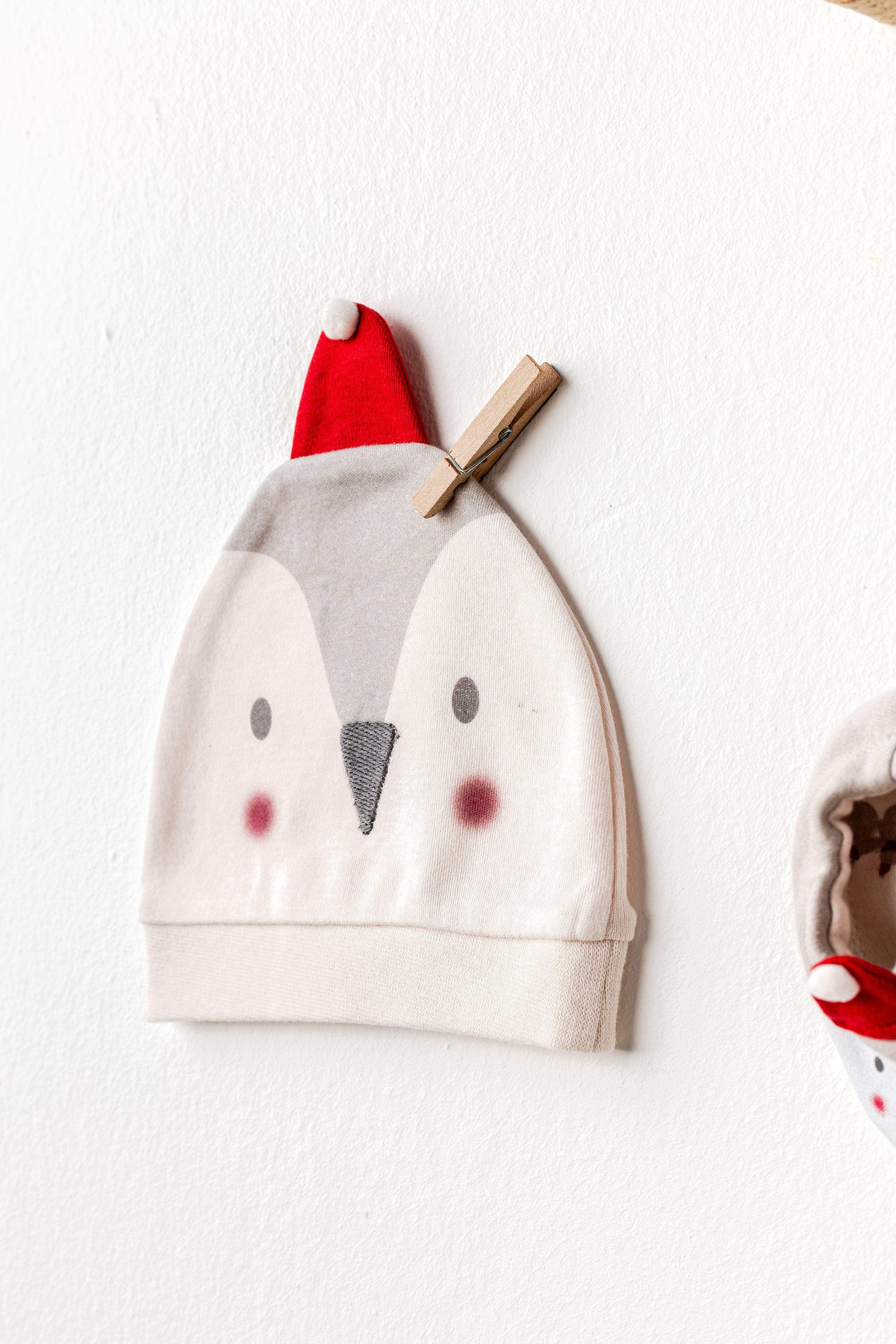 %100 Pamuk, Unisex, Penguen Bebek Şapka Patik Takımı 0-3 Ay