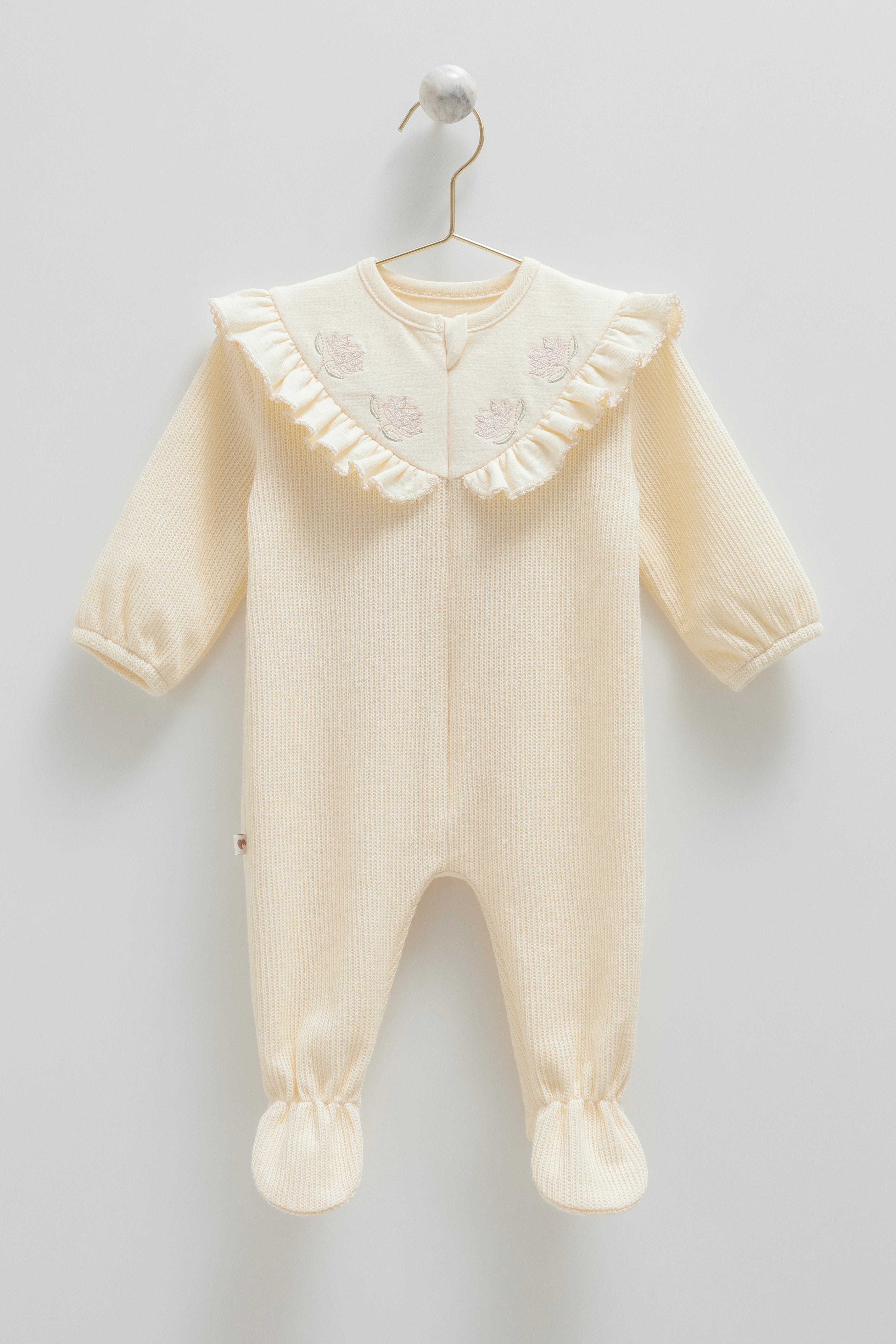 OEKO TEX Sertifikalı, %100 Pamuk, Kız Bebek, Triko Tulum, 0-12 Ay