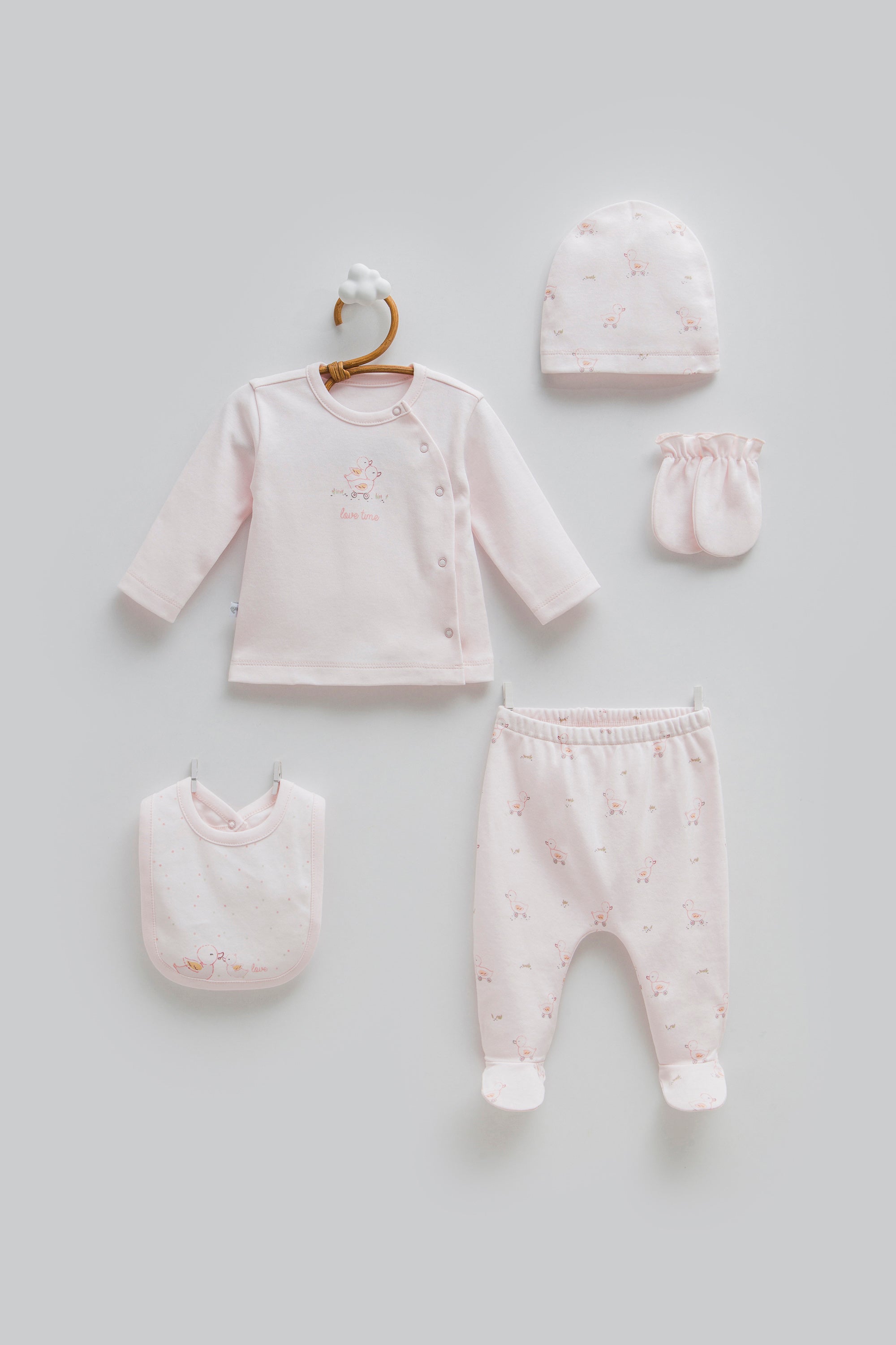 OEKO-TEX, %100 Pamuk, 5’li Hastane Çıkışı, Yenidoğan, 0-3 Ay