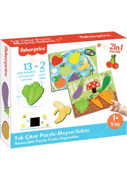 Fisher-Price Tak Çıkar Puzzle – Meyve & Sebze, 1 Yaş+