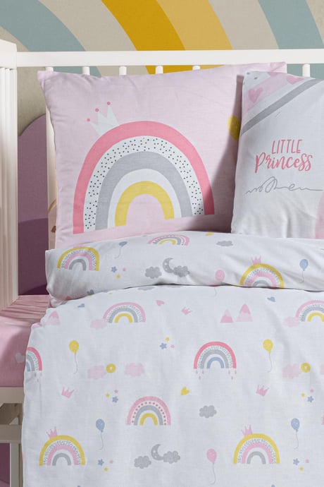 OEKO-TEX Sertifikalı, %100 Pamuk, Unisex,Gökkuşağı Park Yatak Nevresim Takımı