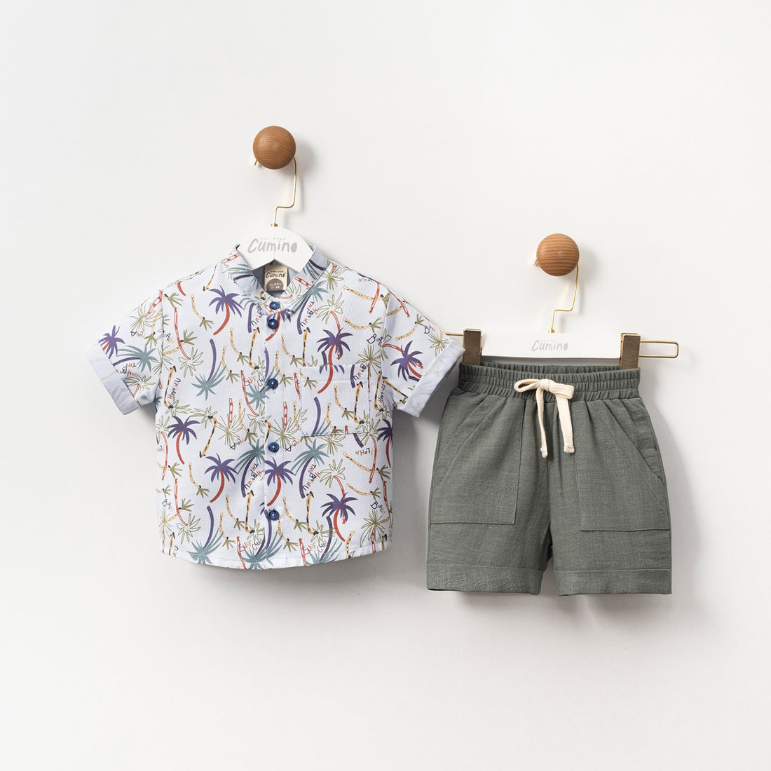 Erkek Bebek 2’li Yazlık Takım, Gömlek ve Şort, 6–24 Ay