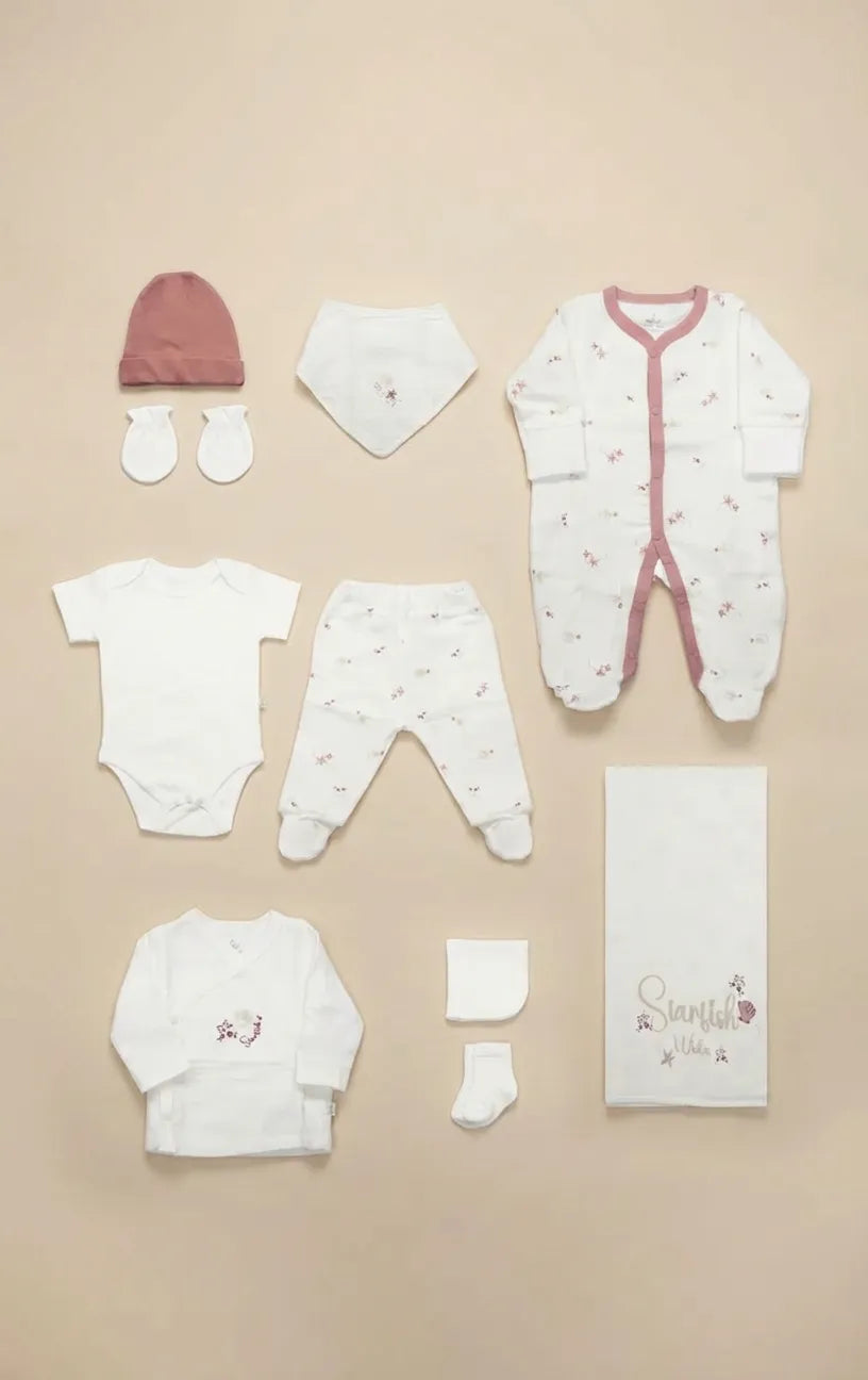 GOTS, Organik Müslin, Yenidoğan 10’lu Hastane Çıkışı Seti 0-3 Ay