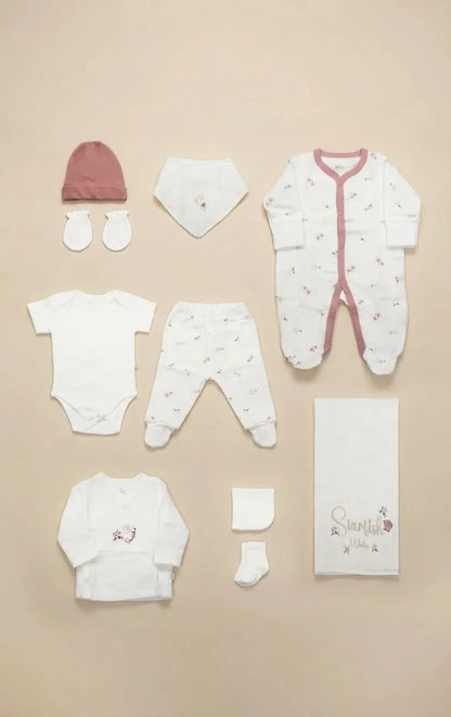 GOTS, Organik Müslin, Yenidoğan 10’lu Hastane Çıkışı Seti 0-3 Ay