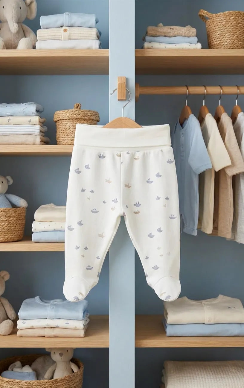 GOTS, Organik Pamuk, Yenidoğan Bebek Tek Alt, 0-6 Ay