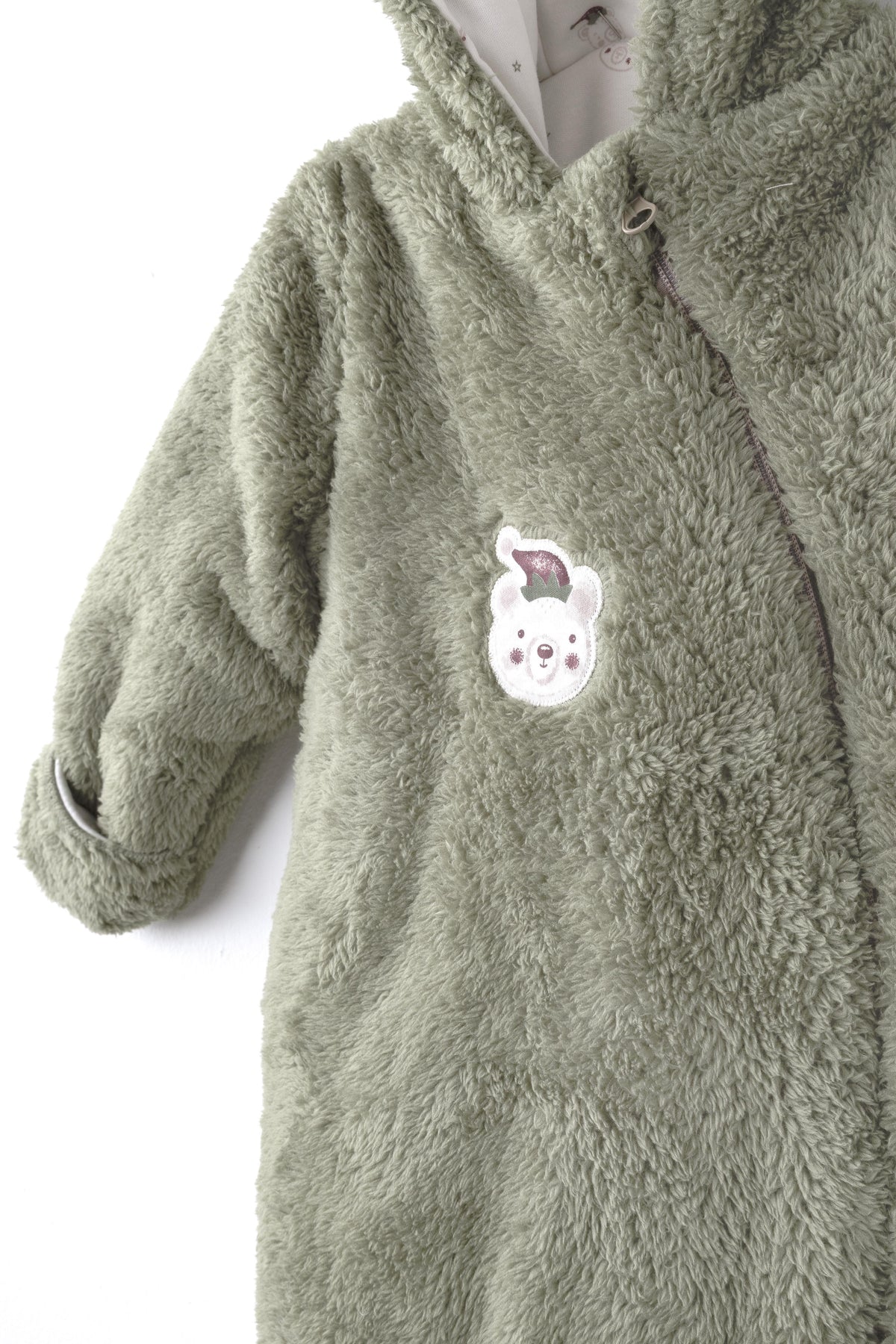Welsoft, Kışlık, Kapüşonlu Unisex Bebek Tulumu 1-9 Ay