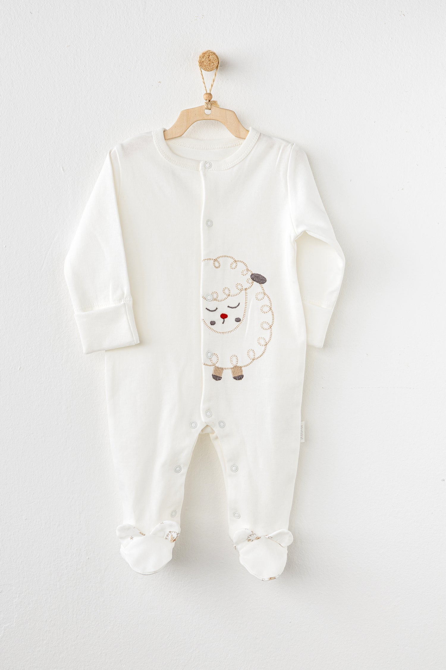 %100 Pamuk, Unisex Kuzucuk Desenli 10’lu Hastane Çıkışı, 0-3 Ay