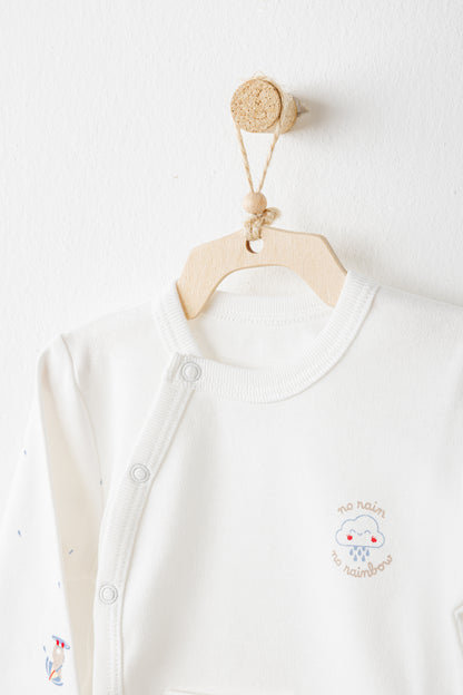 %100 Pamuk, Unisex Ayıcık Desenli 10’lu Hastane Çıkışı, 0-3 Ay
