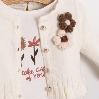 Çiçek detaylı, Hırkalı, 3&