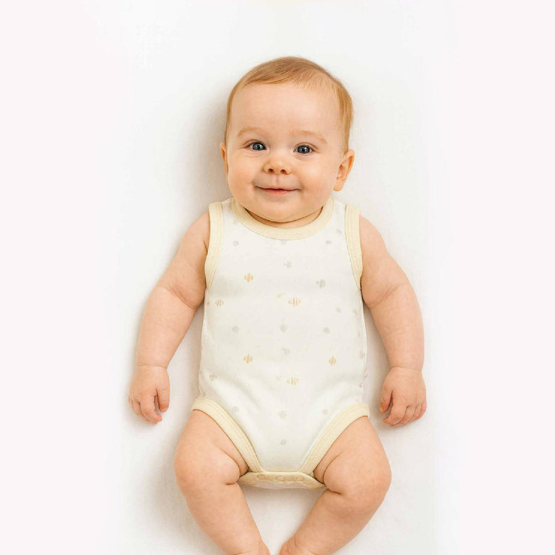GOTS, Organik Pamuk, Jakarlı,Unisex Bebek Body, 0-24 Ay