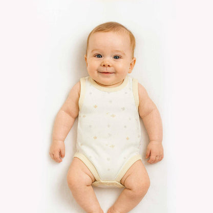 GOTS, Organik Pamuk, Jakarlı,Unisex Bebek Body, 0-24 Ay