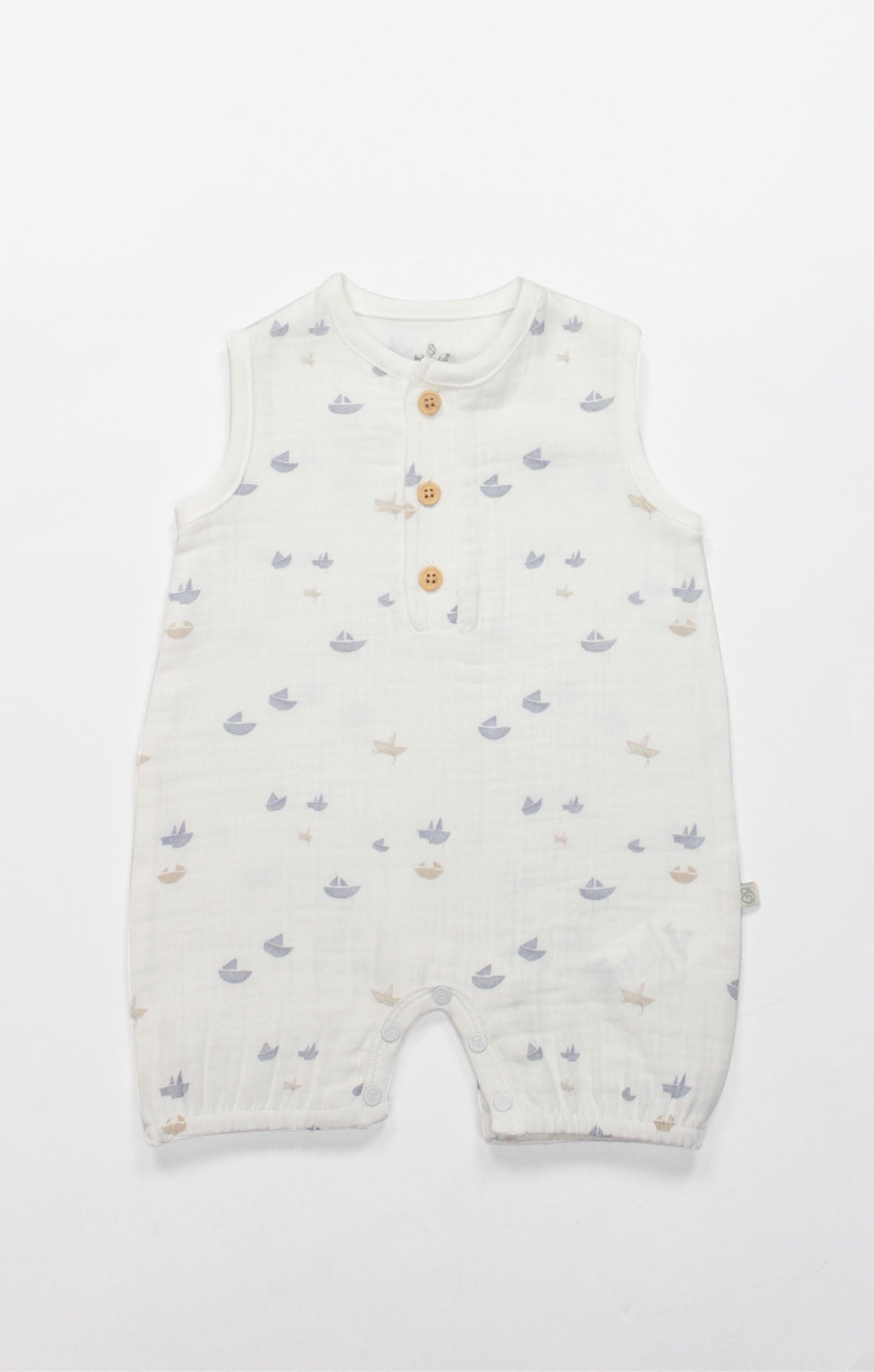 GOTS,Organik Müslin, Unisex Bebek Tulum, Yenidoğan, 0-9 Ay