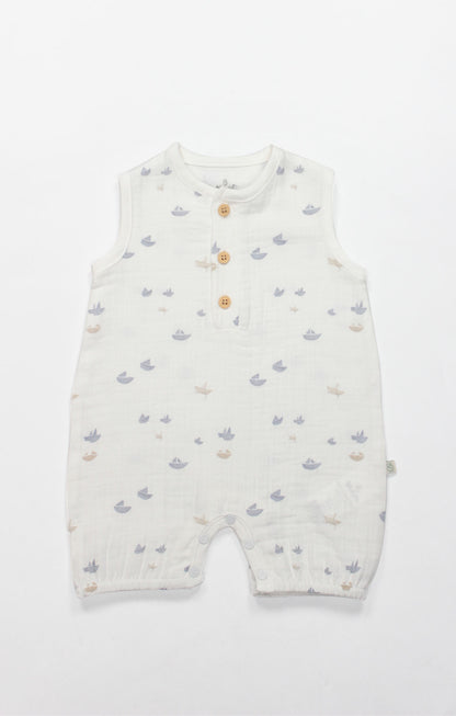 GOTS,Organik Müslin, Unisex Bebek Tulum, Yenidoğan, 0-9 Ay