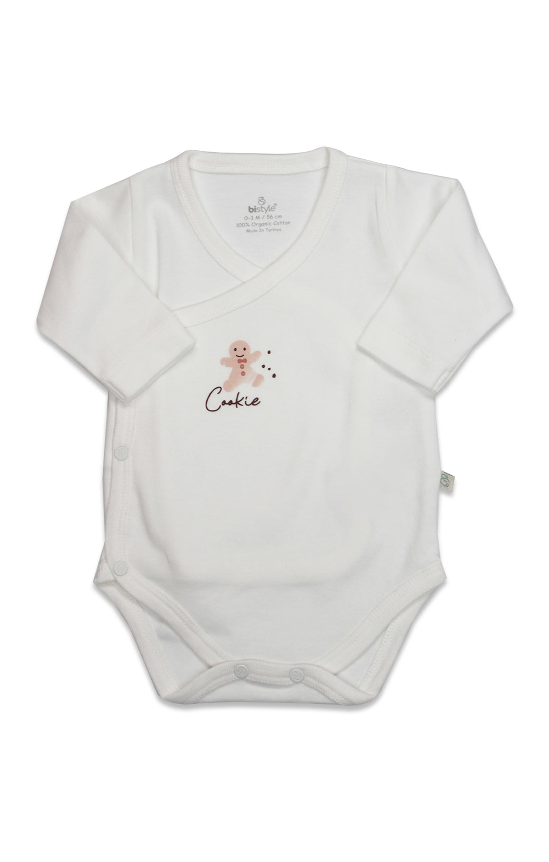 GOTS Sertifikalı Organik Pamuk Kruvaze Body, 0–6 Ay