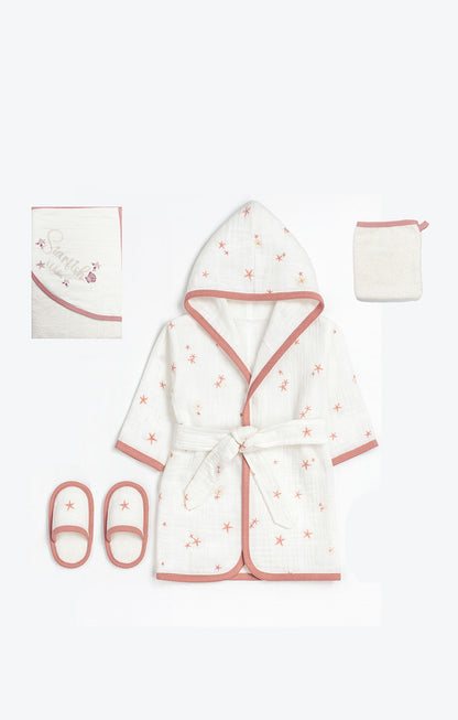 GOTS,Organik Müslin Bebek Bornoz Takımı