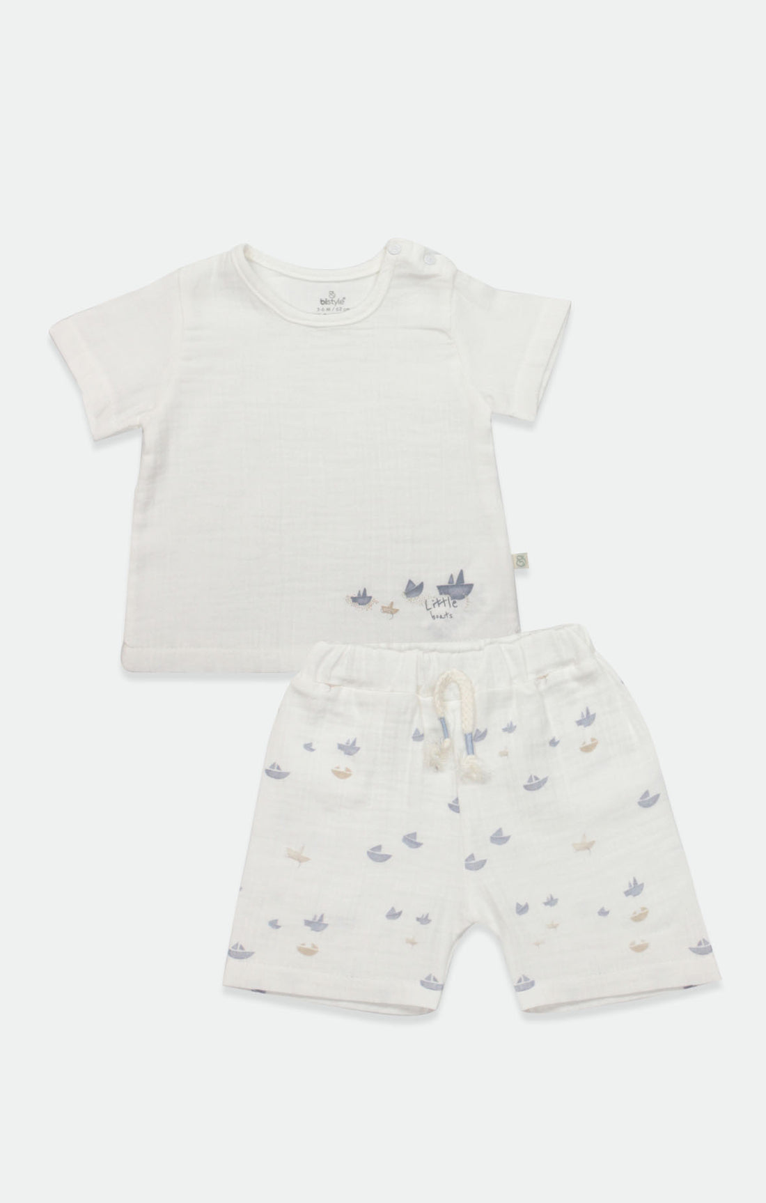 GOTS, Organik Pamuk, Müslin 2’li Bebek Takım, Yenidoğan, 3-18 Ay