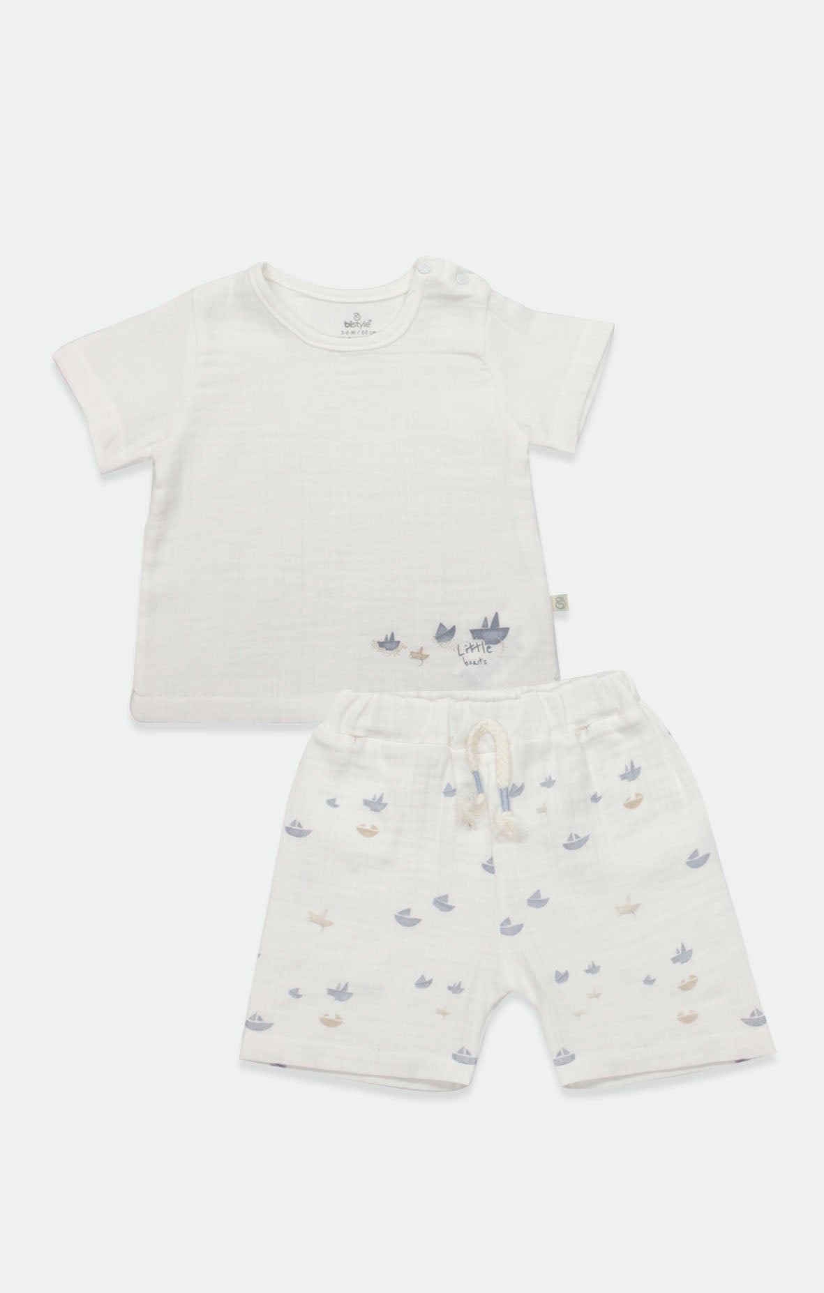 GOTS, Organik Pamuk, Müslin 2’li Bebek Takım, Yenidoğan, 3-18 Ay