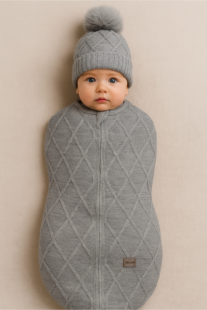 GOTS Certified Organic Knit Swaddle &amp;amp; Hat Set