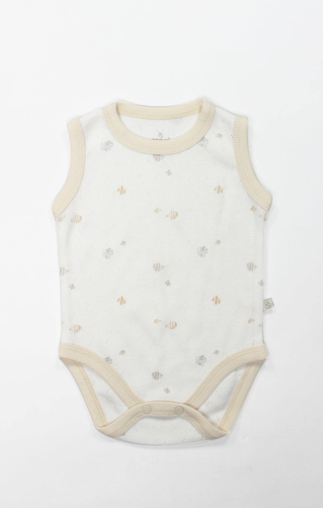 GOTS, Organik Pamuk, Jakarlı,Unisex Bebek Body, 0-24 Ay