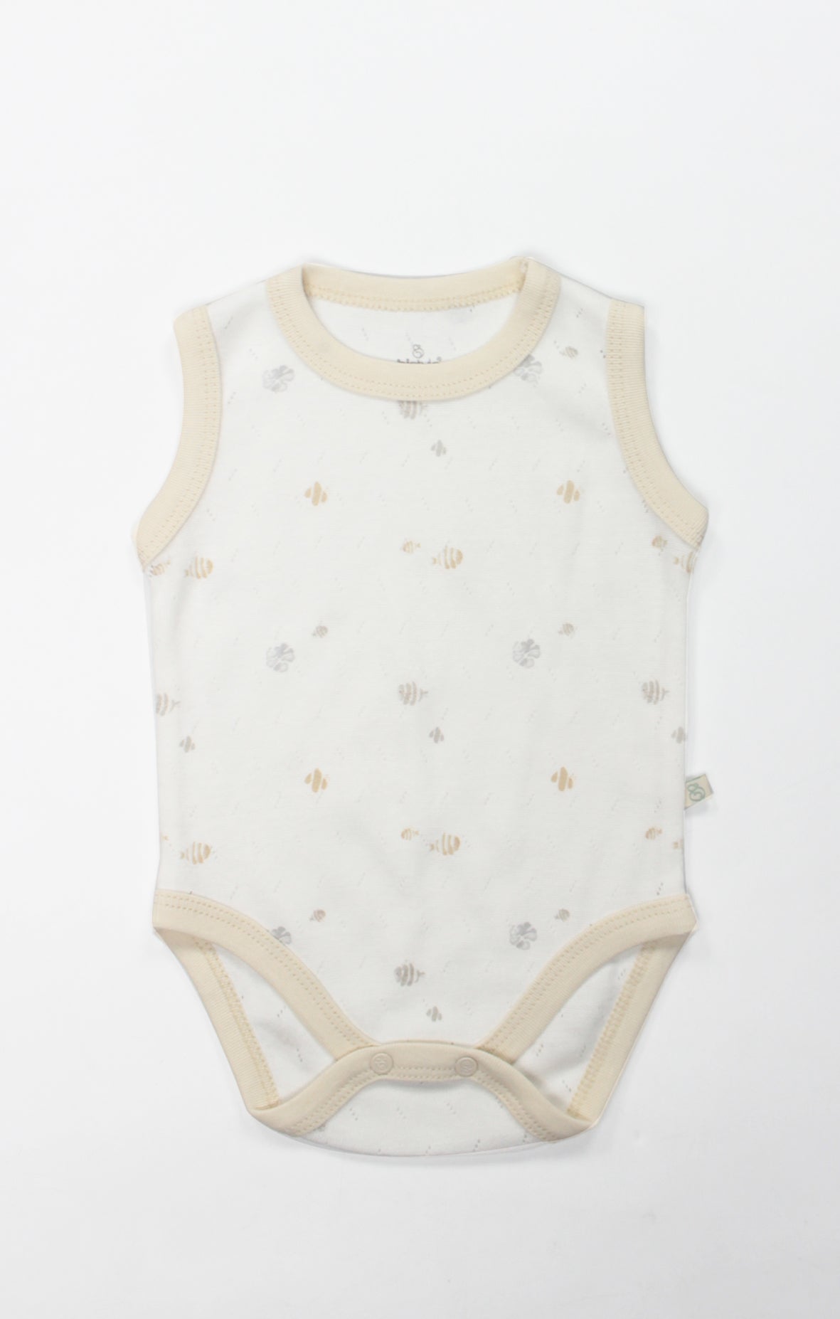 GOTS, Organik Pamuk, Jakarlı,Unisex Bebek Body, 0-24 Ay