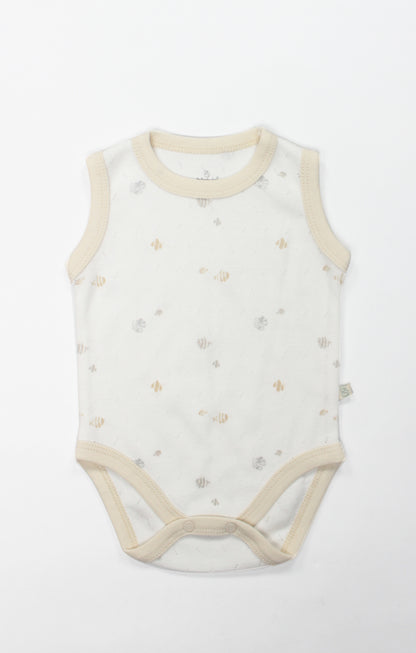 GOTS, Organik Pamuk, Jakarlı,Unisex Bebek Body, 0-24 Ay