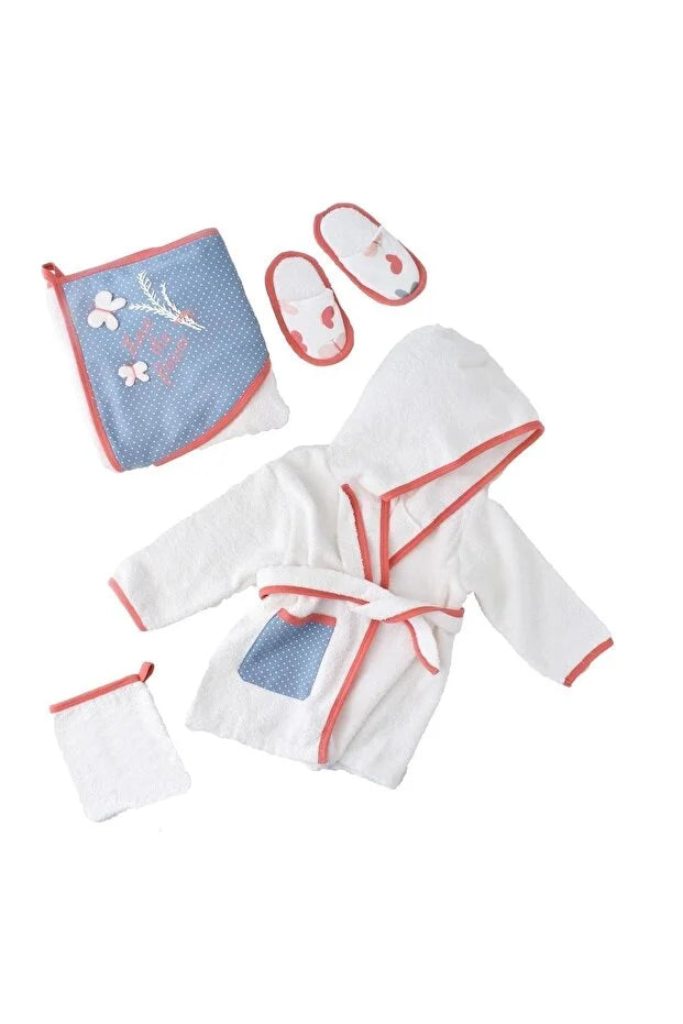 GOTS Sertifikalı, Organik, Unisex, Unisex,  Yenidoğan Bornoz Takımı