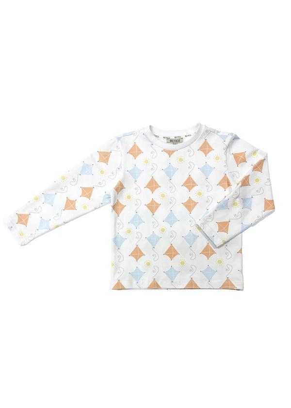 Pamuklu, Uzun Kollu Çocuk Tişört Desenli, 2-5 Yaş