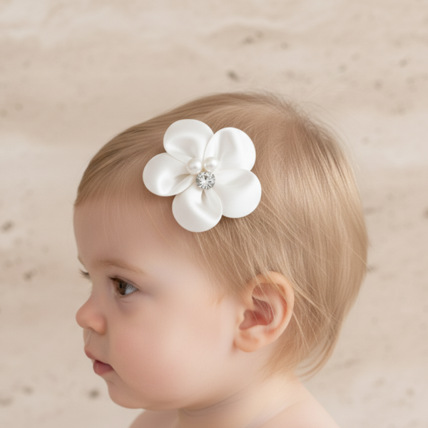 Beaded and Rhinestone Satin Hair Clip