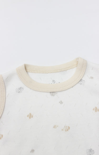 GOTS, Organik Pamuk, Jakarlı,Unisex Bebek Body, 0-24 Ay