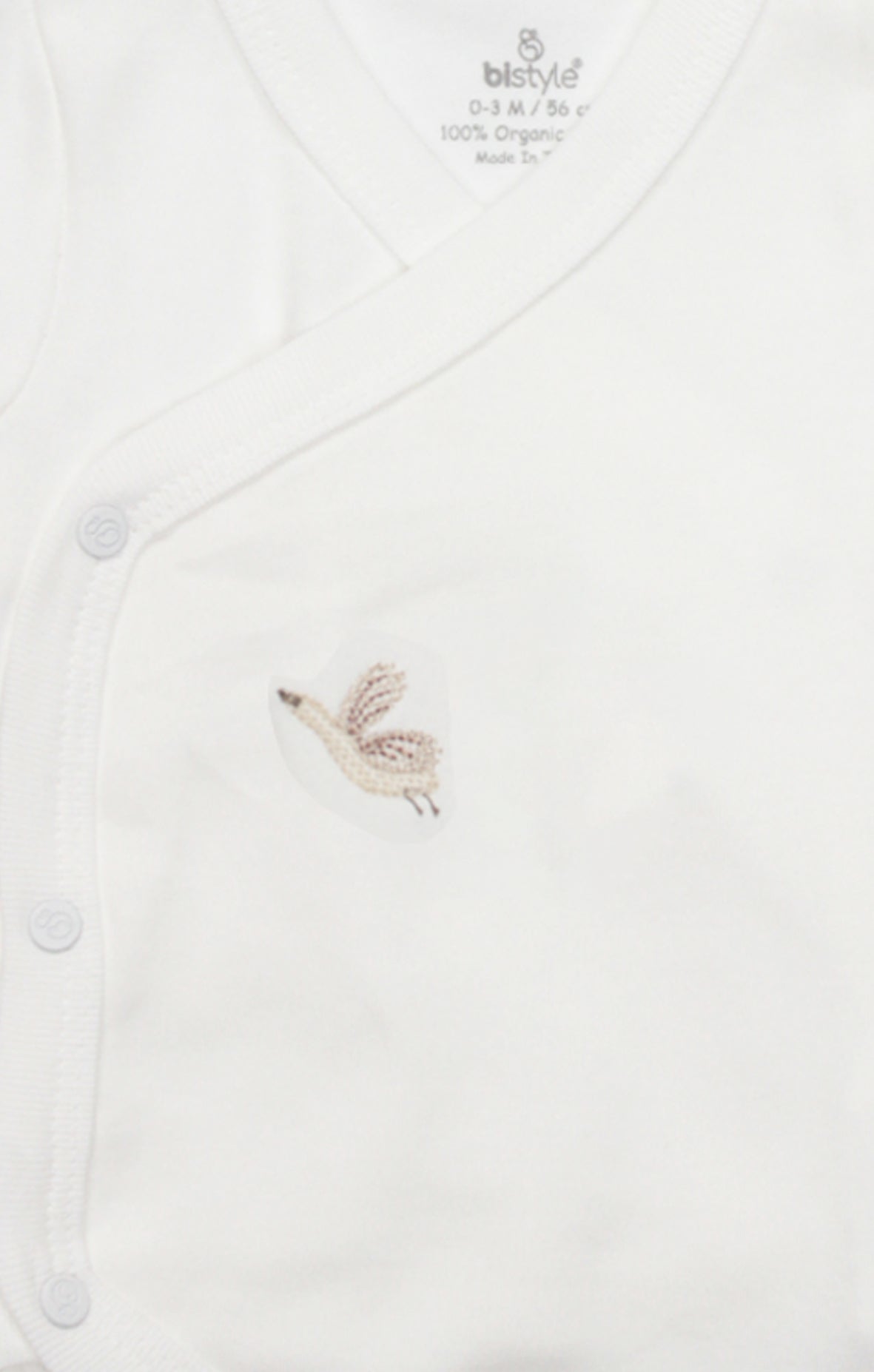 GOTS, Organik, Kısa Kollu, Kruvaze Body, Yenidoğan, 0-6 Ay