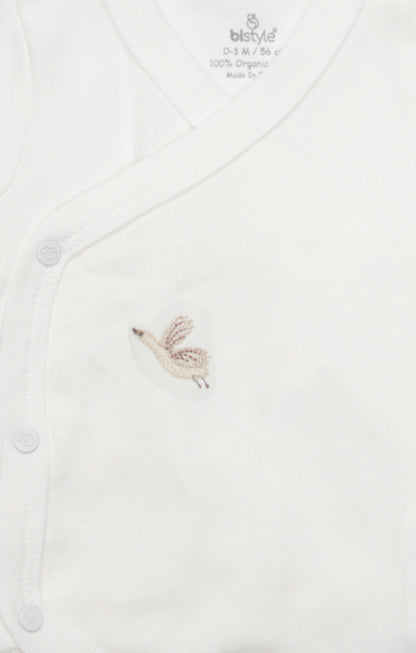 GOTS, Organik, Kısa Kollu, Kruvaze Body, Yenidoğan, 0-6 Ay