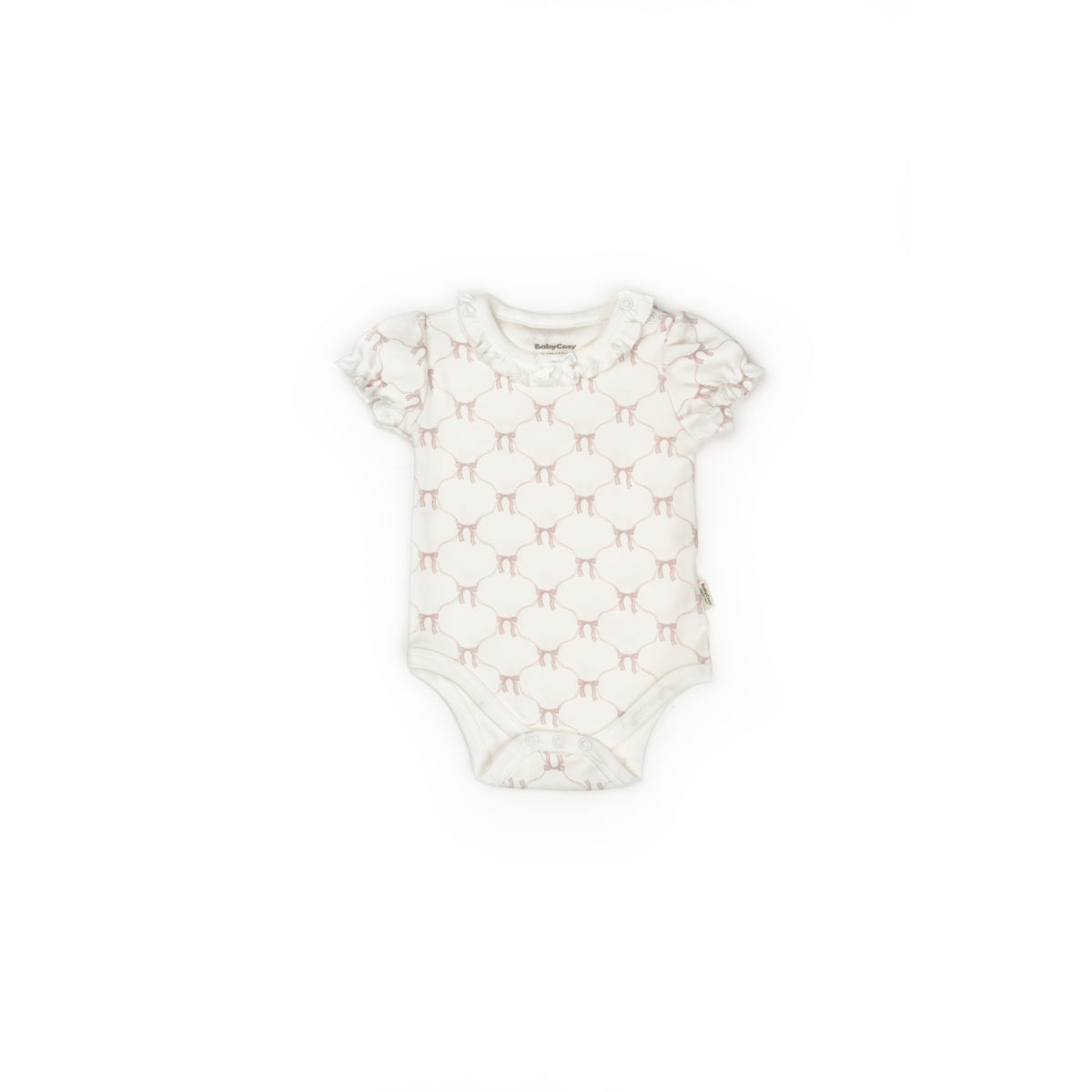 GOTS Sertifikalı, Organik, Pembe Fiyonk, Kısa Balon Kollu 2&