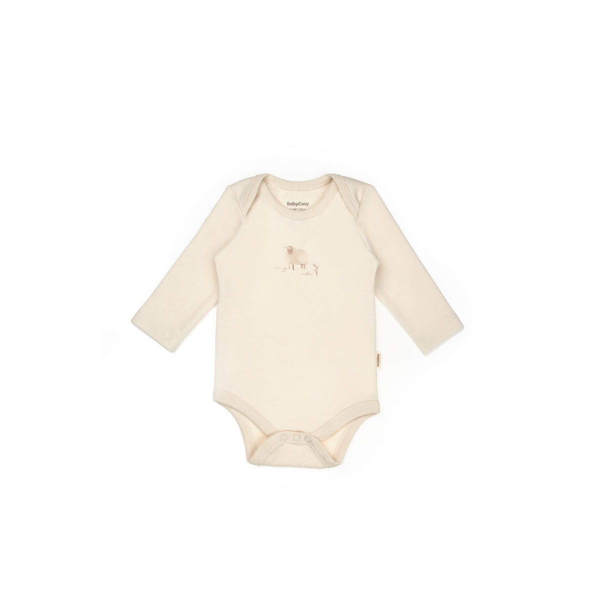 GOTS Sertifikalı, Organik, Uzun Kollu, Unisex, Kuzu Desenli 2&