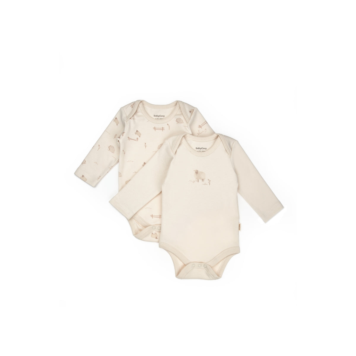 GOTS Sertifikalı, Organik, Uzun Kollu, Unisex, Kuzu Desenli 2&